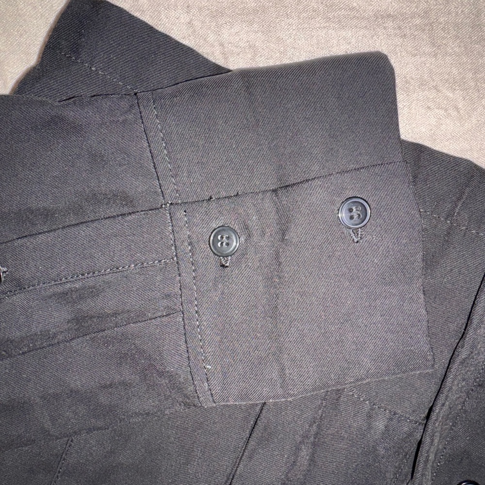 Zara Charcoal Cropped Button-Up Shirt - Picture 4 of 6
